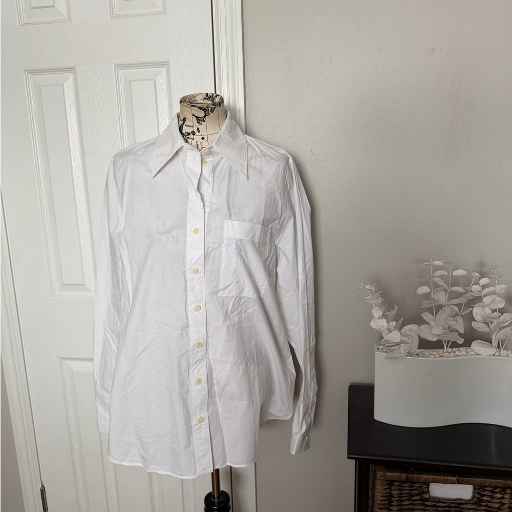 NWOT COS 100% Cotton Oversized Casual Button Down Shirt minimalist preppy Sz 10